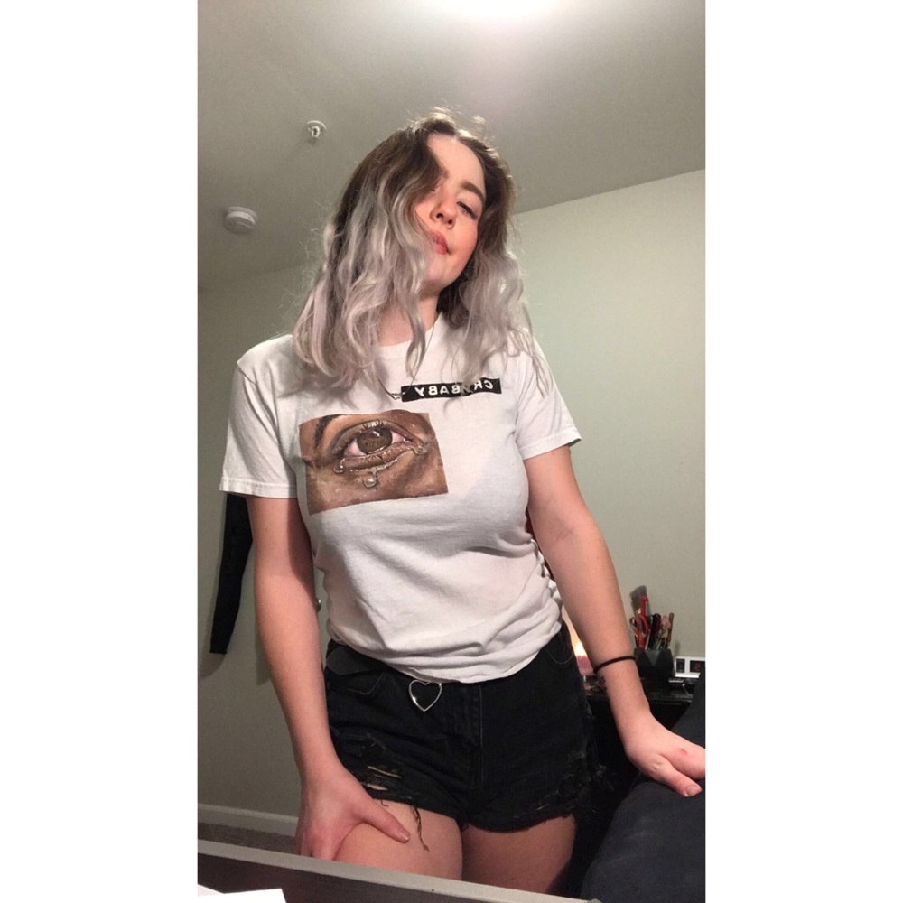 Hand painted small unisex (crybaby) t-shirt